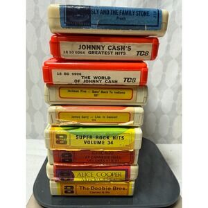 Lot of‎  9 Vintage 8 Track Tapes Johnny Cash Alice Cooper Doobie Brothers
